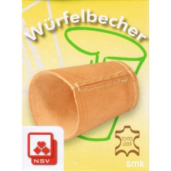 Würfelbecher Leder in Faltschachtel