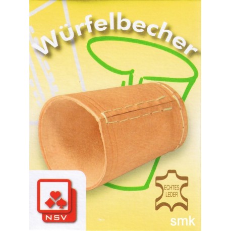 Würfelbecher Leder in Faltschachtel