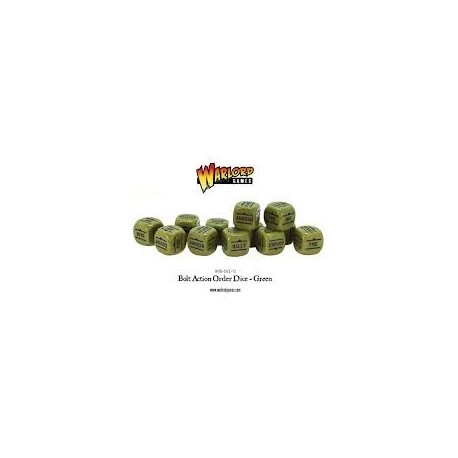 Bolt Action Orders Dice Green