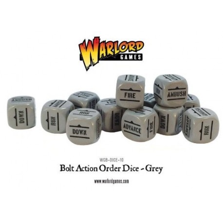 Bolt Action Orders Dice Grey