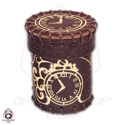 Würfelbecher Steampunk Brown golden Leather Dice Cup