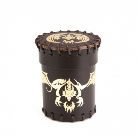 Würfelbecher Flying Dragon Leather Dice Cup Brown & Golden