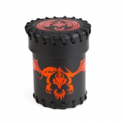 Würfelbecher Flying Dragon Leather Dice Cup Black & Red