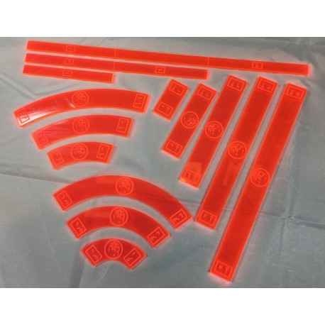 Full acrylic templates set compatible with X-Wing (Rebels) orange