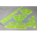 Full acrylic templates set compatible with X-Wing (Imperial) green