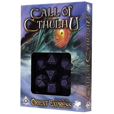 Cthulhu Horror on Orient Express Schwarz&Purple Dice Set