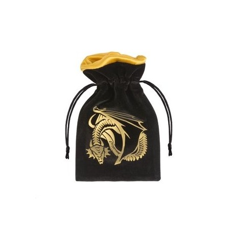 Dragon Black & golden Velour Dice Bag