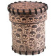 Skull Beige Leather Dice Cup