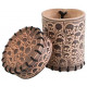 Skull Beige Leather Dice Cup