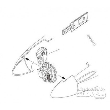 He 162A Nose undercarriage bay and wheel für Revell Bausatz