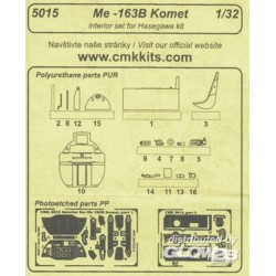 Me 163B&nbsp;-&nbsp;&nbsp;interior set für Hasegawa Bausatz