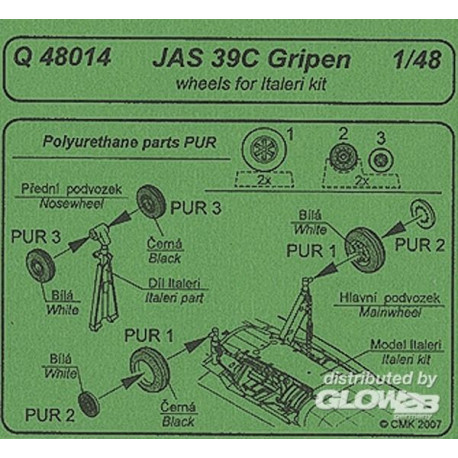 JAS 39 C Gripen Wheels für Italeri-Bausatz