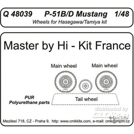 P-51B/D wheels für Tamiya und Hasegawa Bausatz
