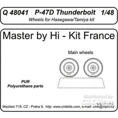 P-47D Thunderbolt wheels für Tamiya und Hasegawa Bausatz