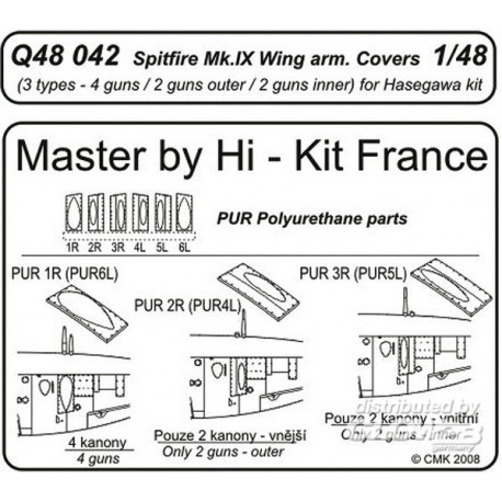 Spitfire Mk. IX Wing armament covers für Hasegawa Bausatz