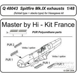 Spitfire Mk. IX exhausts für Hasegawa Bausatz