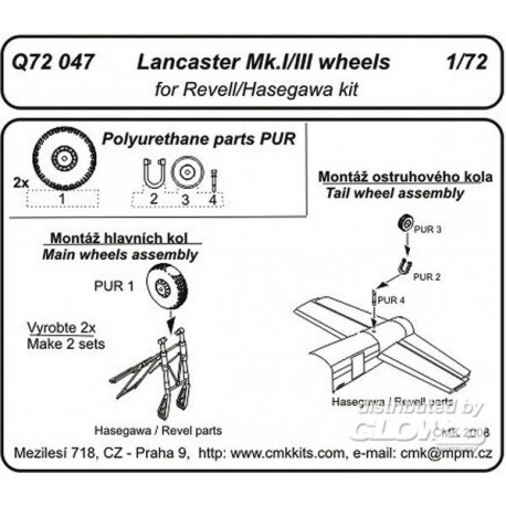 Lancaster Mk. I/III wheels for Hasegawa / Revell