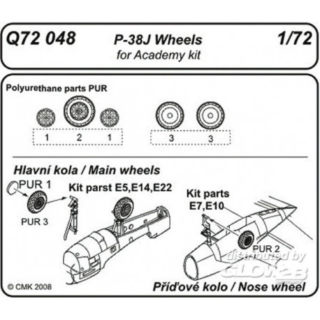 P-38J Lightning wheels für Academy Bausatz