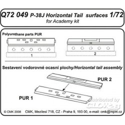 P-38J Lightning Tail horizontal surfaces für Academy Bausatz