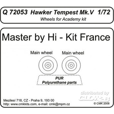 Hawker Tempest Mk. V Wheels für Academy Bausatz