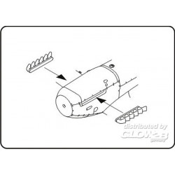 Spitfire Mk.V/Seafire Mk.III Late six exhaust stubs for Hasegawa/Tamiya/Special Hobb