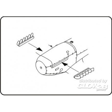 Spitfire Mk.V/Seafire Mk.III Late six exhaust stubs for Hasegawa/Tamiya/Special Hobb