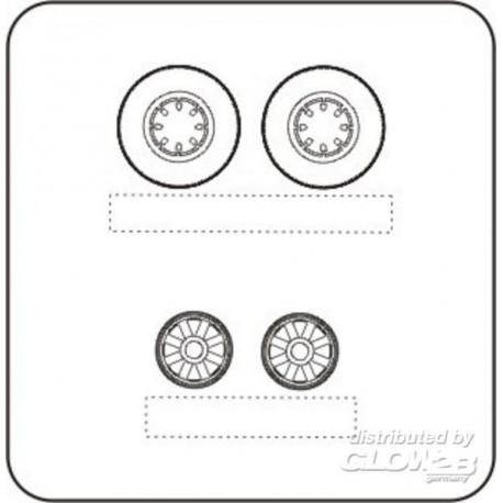 Hellcat wheels with moulded eight spoked discs für Hasegawa Bausatz