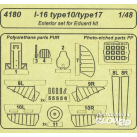 I-16 typ 10 Exterior für Eduard Bausatz.