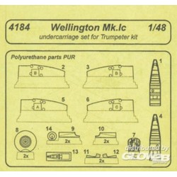 Wellington Mk.Ic Undercarriage Set Resin Detail Set für Trumpeter-Bausatz