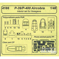 P-400 / P-39 Aircorbra interior Für Hasegawa Bausatz.