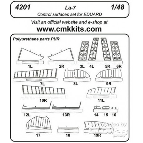 Lavochkin La-7 Control Surfaces für Eduard Bausatz