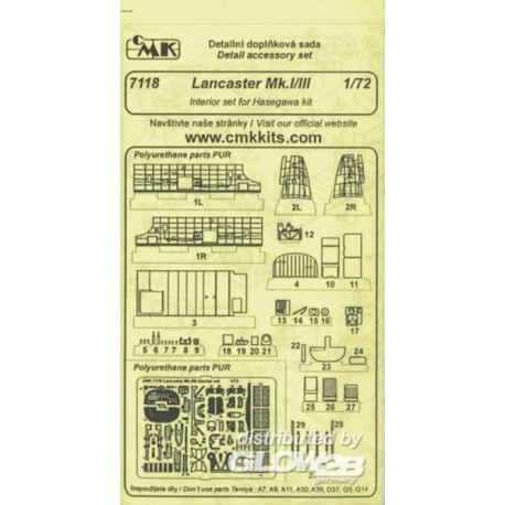 Lancaster Mk.I/III Detailset innen für Hasegawa-Bausatz