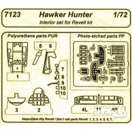 Hawker Hunter Interior Set für Revell-Bausatz
