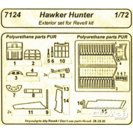 Hawker Hunter Exterior Set für Revell-Bausatz