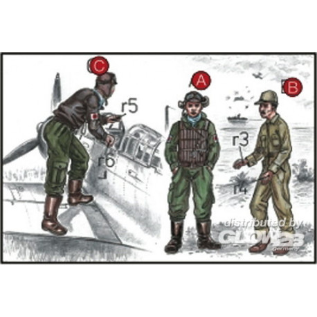 Japanische Marine Piloten und Mechaniker 