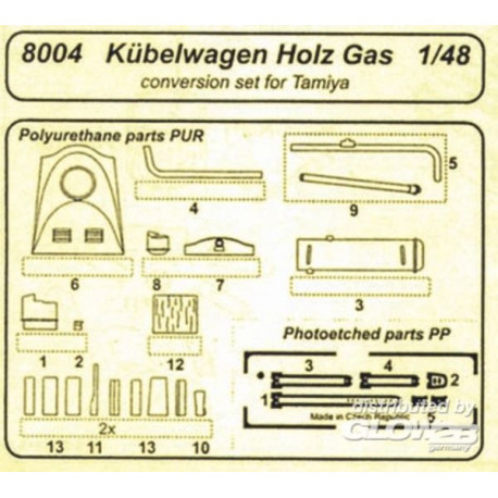Kübelwagen Holzgas für Tamiya Bausatz