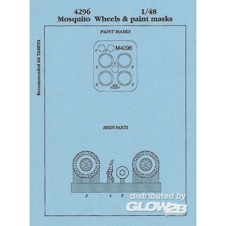Mosquito wheels & paint masks for Tamiya Räder für Tamiya Bausatz