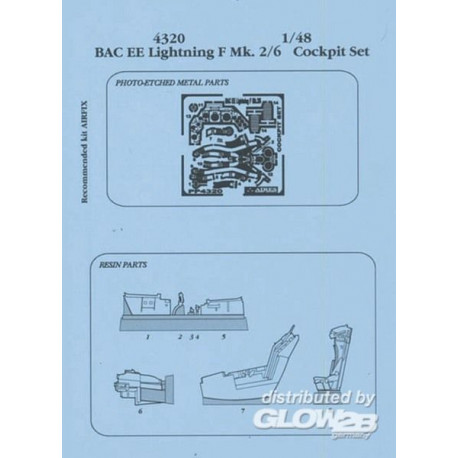 Lightning F Mk. 2/6 Cockpit Set für Airfix Bausatz