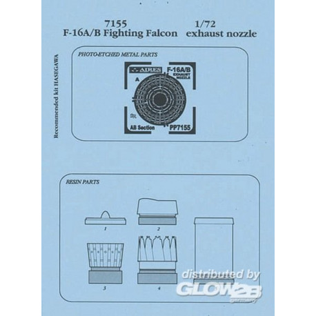 F-16A, B Schubdüsen für Hasegawa Bausatz