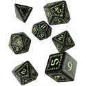 Runic Black & glow in the dark Dice Set 7