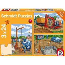 Puzzle Auf der Baustelle 3x24T