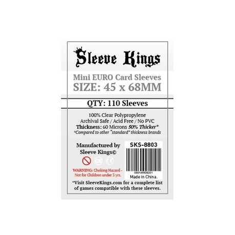 Sleeve Kings Mini Euro Card Sleeves (45x68mm) 110 Pack