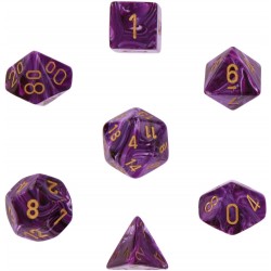 CHX27437 Vortex Purple w/gold Signature Polyhedral 7-Die Sets