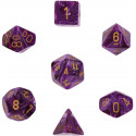 Dice Set Vortex Purple w/gold Signature Polyhedral 7