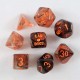 Lab Dice 4 Nebula Polyhedral Copper Matrix orange Luminary 7-Die Set CHX30040