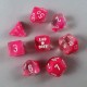 Lab Dice 4 Nebula Polyhedral Clear-Pink white Luminary 7-Die Set CHX30042