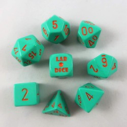 Lab Dice 4 Nebula Polyhedral Turquoise orange 7-Die Set CHX30039