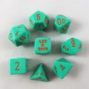 Lab Dice Set 4 Nebula Polyhedral Turquoise orange 7