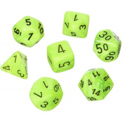Dice Set Vortex Bright Green wblack Signature Polyhedral 7