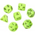Dice Set Vortex Bright Green wblack Signature Polyhedral 7
